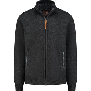 MGO Pine Cardigan - Heren fleece vest - Zwart - Maat L