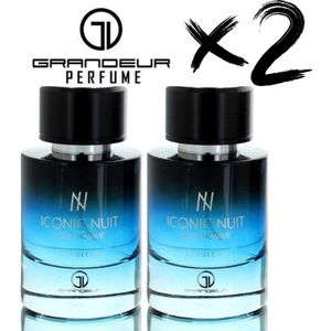 Grandeur Iconic Nuit, 2 x 100ml Valentine, Vaderdag, Herenparfum, Valentijn, parfum voor heren, parfum heren, parfum mannen, valentijn cadeautje voor hem, valentijnsdag voor mannen