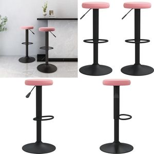 vidaXL Barkrukken 2 st fluweel roze - Barkruk - Barkrukken - Kruk - Krukken