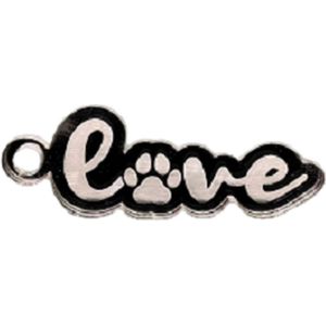 LBM hondenpoot love sleutelhanger - zilver