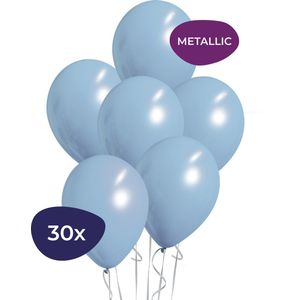 Blauwe Ballonnen - Metallic Ballonnen - Helium Ballonnen - Geboorte Versiering Jongen - 30 stuks