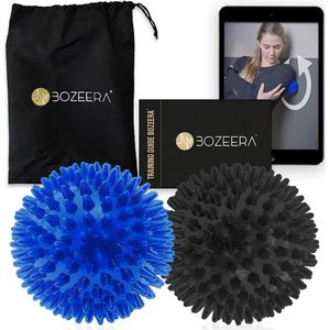 2x Spiky Massageballen Set - 9 CM Voetmassage Ballen voor Ontspanning, Herstel en Verbetering van Houding - Inclusief Gratis Video-handleiding en Tas
