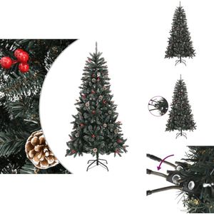 vidaXL Kerstboom - Kerstbomen - Kunstkerstboom - Kunstboom - Kunstkerstboom met standaard 210 cm PVC groen