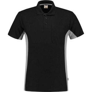Tricorp poloshirt bi-color - Workwear - 202002 - zwart/grijs - Maat 7XL