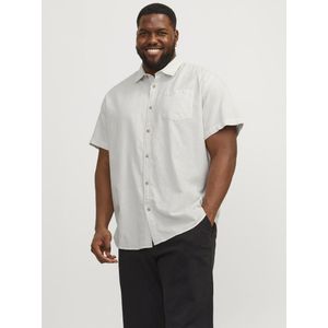 Jack & Jones casual overhemd korte mouw Creme Maat 4XL Plussize