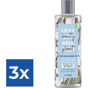 Love Beauty and Planet Douchegel Coconut Water & Mimosa Shower - 400 ml - Voordeelverpakking 3 stuks