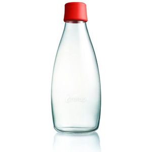 Retap waterfles - Glas - 0,8 l - Rood