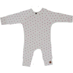 Onesie wit met fuchsia hartjes