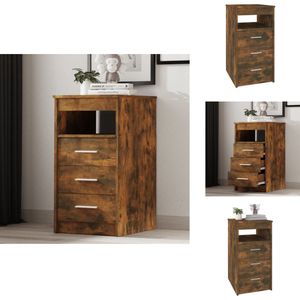 vidaXL Ladekast - Ladekasten - Kast - Opbergkast - Ladekast 40x50x76 cm bewerkt hout gerookt eikenkleurig