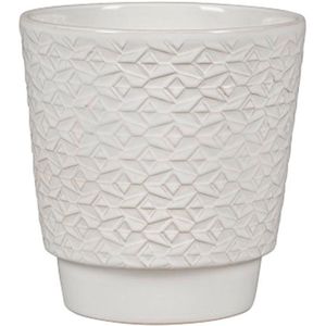 Plantenwinkel Odense Mosaik White witte pot 15 cm ronde bloempot voor binnen