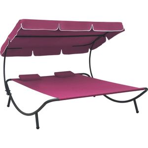 The Living Store Dubbel Loungebed Oxford 200x173x135 cm - Roze