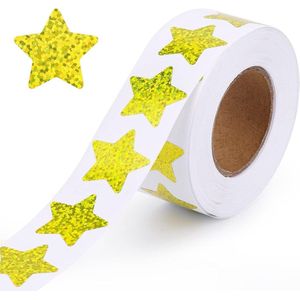 Allecto Plus - 500 Stuks Folie Ster Stickers - Kleurrijk - Zelfklevend - Voor Kinderen en Leraren - Beloningsbenodigdheden