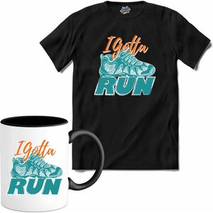 I Gotta Run | Hardlopen - Rennen - Sporten - T-Shirt met mok - Unisex - Zwart - Maat S