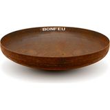 BonFeu Vuurschaal Ø60 cm Cortenstaal - Hoge Kwaliteit Vuurschaal - Optioneel Grillen en Bakken - 60x60x16 cm