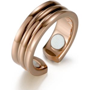 MAGNETOX - Helende Ring 'Sofie' - Magneet Ring - Gezondheidsring - Magnetische Ring - Roestvrijstaal (RVS) - Roségoud - Dames - 54mm