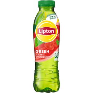 Lipton - Ice Tea - Green - Strawberry - Petfles - Frisdrank - 12 stuks à 500ml