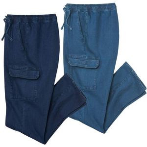 ATLAS FOR MEN - Set van 2 ZEER COMFORTABELE cargojeans - Heren - Verkrijgbaar in grote maten - 3XL