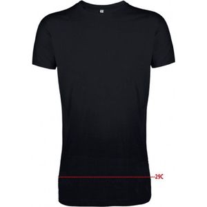 Extra lang t-shirt zwart M