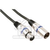 HQ-Power XLR kabel, 1 x XLR mannelijk, 1 x XLR vrouwelijk, 1 m, perfect voor geluidsoverdracht