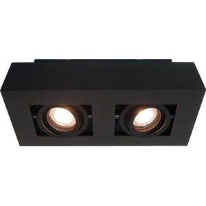 Plafondlamp Bosco 2L Zwart - 2x GU10 LED 4,8W 2700K 355lm - IP20 - Dimbaar > spots verlichting led zwart | opbouwspot led zwart | plafondlamp zwart | spotje led zwart | led lamp zwart