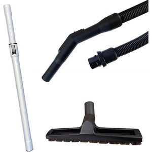 Multaparts® hulpstukken set geschikt voor Nilfisk GD1000 / VP300 series parket zuigmond, complete stofzuigerslang (3 meter), telescoop zuigbuis | Vervang alle hulpstukken in 1 keer | Hoge kwaliteit alternatieve onderdelen voor een set-prijs