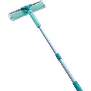 2-in-1 Ruitenreiniger met Microvezelhoes - Uitschuifbare Telescopische Stang van 90 tot 150 cm voor Streeploze Ramen