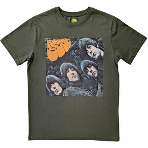 The Beatles - Rubber Soul Album Cover Heren T-shirt - L - Groen