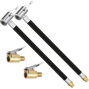 Ventielverlengingsset 2 stuks - 300 mm Bandenpomp Slang Adapter voor Auto, Fiets en Motorfiets