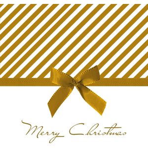 Ambiente kerst thema servetten - 20x st - 33 x 33 cm - goud - Merry Christmas