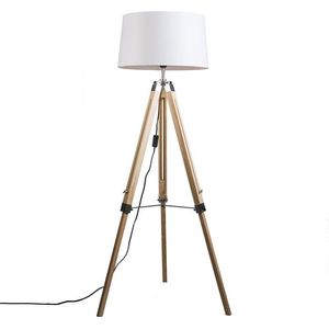 QAZQA tripod - Industriele Verstelbare Vloerlamp | Staande Lamp - 1 lichts - H 1515 mm - Bruin - Industrieel - Woonkamer | Slaapkamer | Keuken