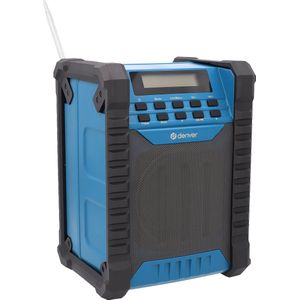 Denver Bouwradio - Bluetooth - met Accu - AUX - FM - USB-C - Spatwaterdicht - WRB60