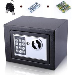 Kleine elektronische kluis met cijferslot - sleutelkluis - minisafe - stalen kluis met dubbele bouten