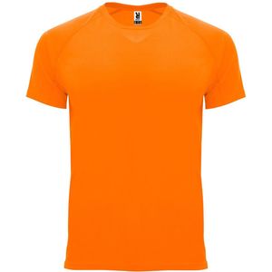 Fluorescent Oranje unisex sportshirt korte mouwen Bahrain merk Roly maat XXL