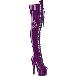 Pleaser - ADORE-3020GP Plateau Overknee Laarzen - US 9 - 39 Shoes - Paars