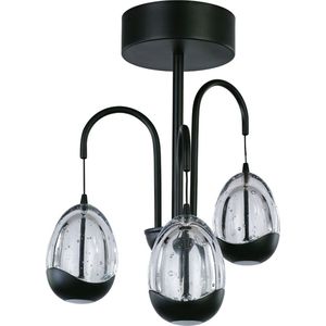 Moderne plafondlamp Clear Egg | 3 lichts | amber / goud / zwart | glas / metaal | Ø 9,5 cm | 40 cm | eetkamer / hal / woonkamer / slaapkamer lamp | modern / sfeervol / romantisch design