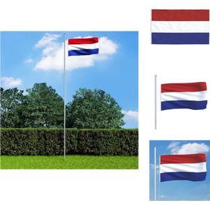 vidaXL Nederlandse Vlag - Polyester - 90 x 150 cm - Meerkleurig - Vlag
