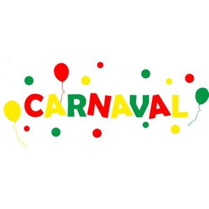 Carnaval raamsticker - Feest - Carnaval - Rood, Groen, Geel - Raamsticker