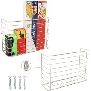 Belle Vous 2 Pak Muurgemonteerde Hangende Keuken Opslag Manden - Metalen Draad Organizer Rek voor Kast Keukenkast - Rustieke Boeren Decoratie Keuken Badkamer Kelder Planken voor Folie & Wrap