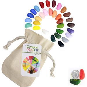 Crayon Rocks - 32 kleuren waskrijtjes in een katoenen zakje