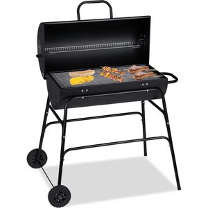 XXL Houtskool Barbecue met Deksel - Verstelbare Ventilatie, Ideaal voor Tuin & Terras, Zwart