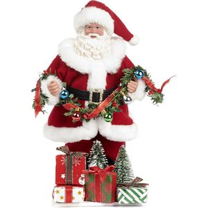Luxe Kerstman met Guirlande en mooie details van Goodwill - 28 cm hoog