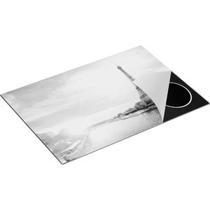Chefcare Inductie Beschermer Eiffeltoren in Parijs aan het Water - Zwart Wit - 75x55 cm - Afdekplaat Inductie - Kookplaat Beschermer - Inductie Mat