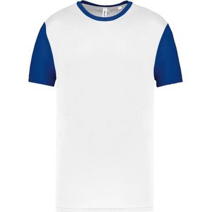 Tweekleurig herenshirt jersey met korte mouwen 'Proact' White/Dark Royal Blue - S