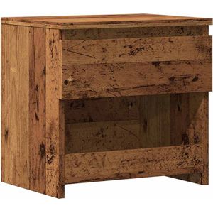 vidaXL Nachtkastje - 40x30x39 cm - Bewerkt Hout - Oud Houtkleurig Nachtkastje - Nachtkastjes - Bijzettafel - Wandkastje