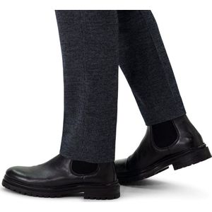 Manfield Leren Chelsea Boots Zwart