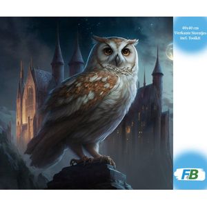 F4B Trein naar Hogwarts Diamond Painting 40x40cm, Vierkante Steentjes, Harry Potter