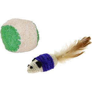 Jackson Galaxy Rope Mouse w/Ball Speelgoed voor katten - Kattenspeelgoed - Kattenspeeltjes