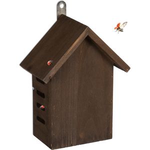 Relaxdays lieveheersbeestjes hotel - mini - hangend - dennenhout - tuin - insectenhotel