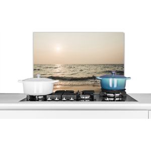 Spatscherm keuken 60x40 cm - Kookplaat achterwand Zand - Zee - Strand - Muurbeschermer - Spatwand fornuis - Hoogwaardig aluminium