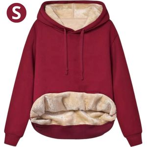 Nivard Hoodie Deken - Warme Trui Dames - Truien Dames - Fleece Trui - Winter - Wollen Trui Dames - Deken Met Mouwen - Hoodie Blanket - Rood - Maat S